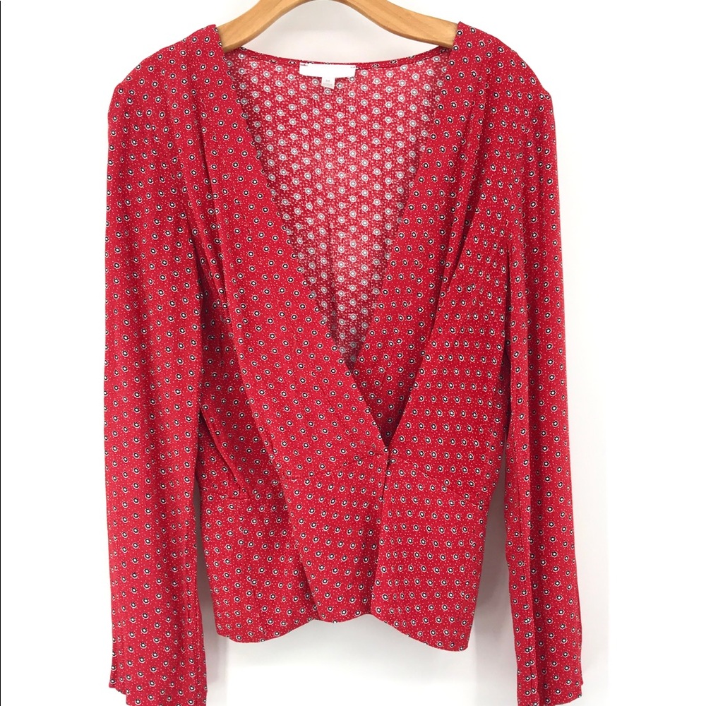 💕SALE💕Urban Outfitter Cooperative Red Floral Top - Picture 3 of 8